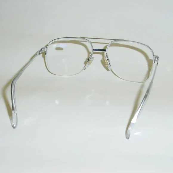 (NWT) Vintage 90's Square Metal Double Bridge Reading Glasses +1.00 - Picture 3 of 4